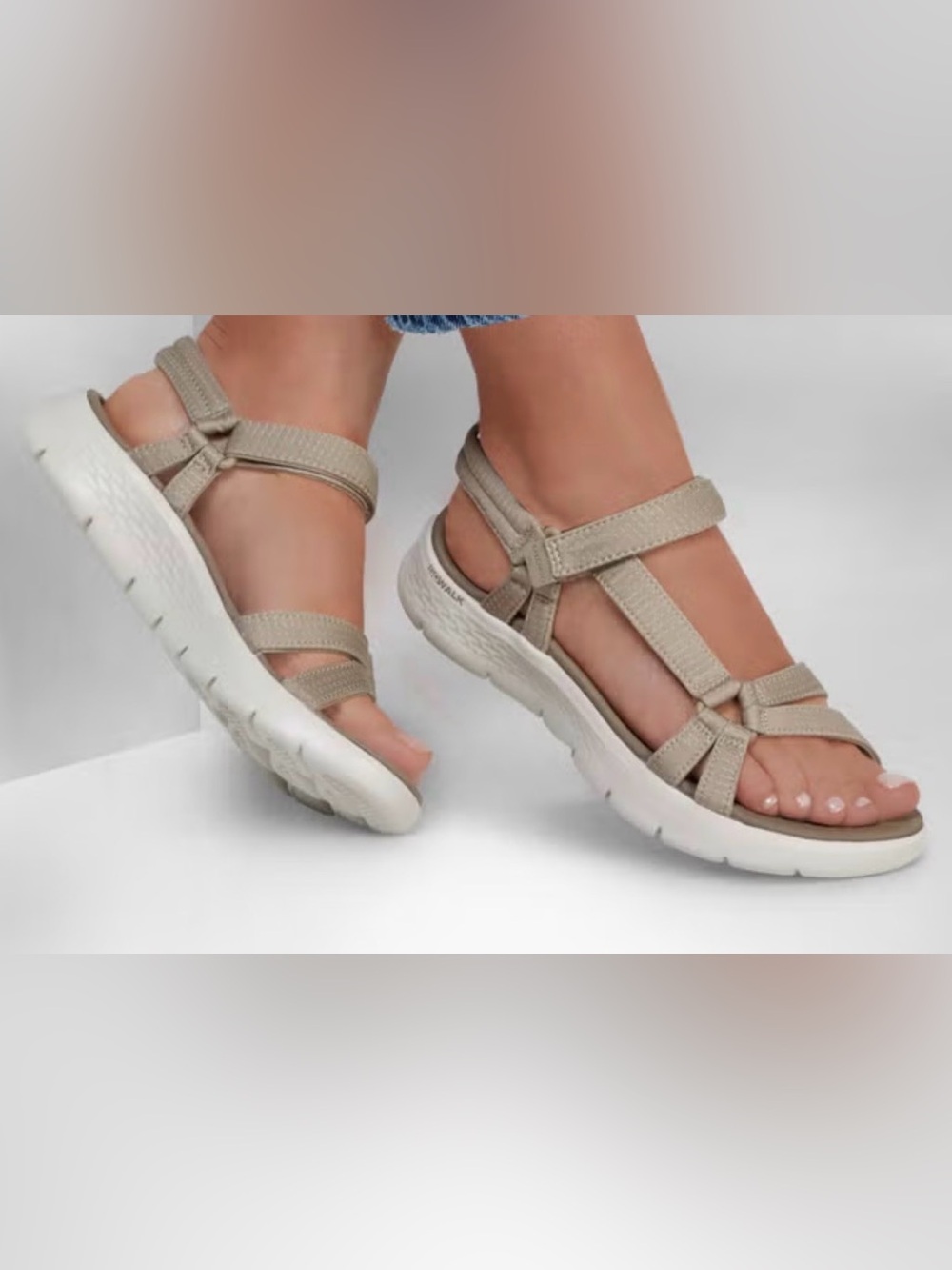 Skechers GO WALK Flex Sublime Sport Sandals Taupe Women’s Size 9 NWT!